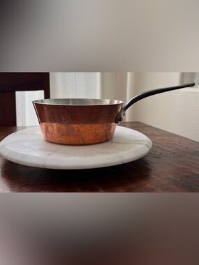 MAUVIEL Heavy French Sauté/Sauce Pan Smooth Copper/Tin-Lined No Lid 8" x 3 1/2"